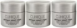 Clinique Smart Night Custom-Repair Moisturizer Dry Combination, 0.5 Oz Each (Pack Of 3)