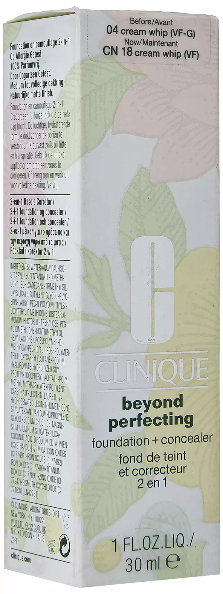 Clinique Beyond Perfecting Foundation + Concealer # 18 Sand (M-N), 1 Ounce 5 Clinique Beyond Perfecting Foundation + Concealer # 18 Sand (M-N), 1 Ounce - Image 3