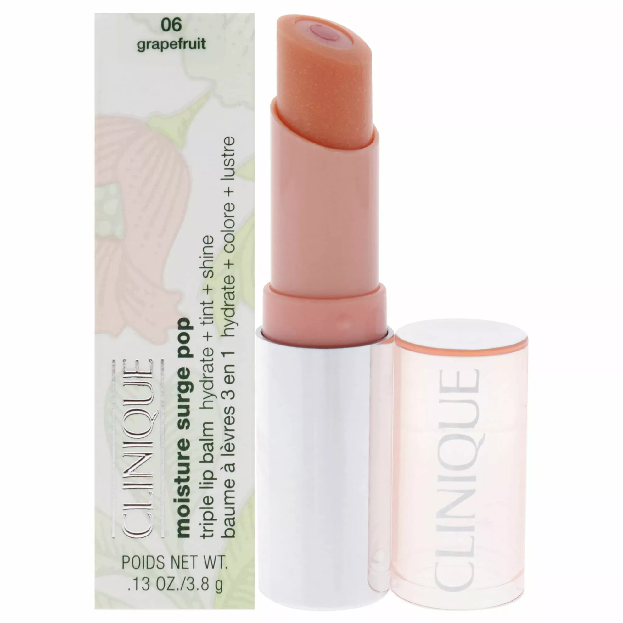 Clinique Moisture Surge Pop Triple Lip Balm - 06 Grapefruit Lip Balm Women 0.13 Oz 3 Clinique Moisture Surge Pop Triple Lip Balm - 06 Grapefruit Lip Balm Women 0.13 Oz
