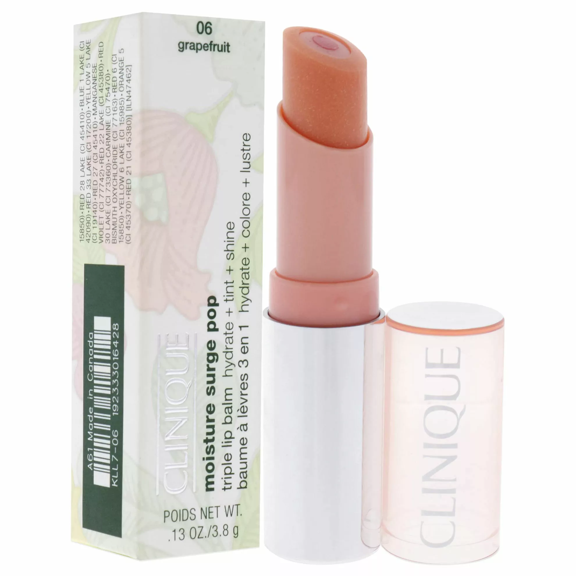 Clinique Moisture Surge Pop Triple Lip Balm - 06 Grapefruit Lip Balm Women 0.13 Oz 5 Clinique Moisture Surge Pop Triple Lip Balm - 06 Grapefruit Lip Balm Women 0.13 Oz - Image 3