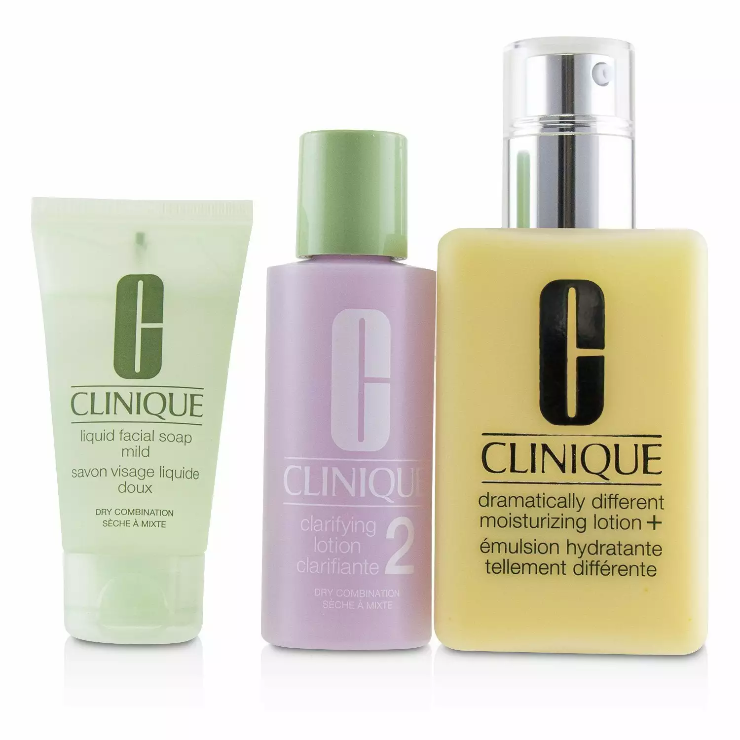 Clinique 3-Step Skin Care System (Skin Type 2): DDML+ 200ml + Clarifying Lotion 2 60ml + Liquid Facial Soap Mild 30ml 3pcs 3 Clinique 3-Step Skin Care System (Skin Type 2): DDML+ 200ml + Clarifying Lotion 2 60ml + Liquid Facial Soap Mild 30ml 3pcs