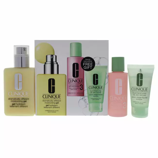 Clinique 3-Step Skin Care System - Combination Oily Skin By Clinique For Unisex - 3 Pc Kit 1oz Liquid Facial Soap, 2oz Clarifying Lotion - 3, 6.7oz Dramatically Different Moisturizing Gel 3 Clinique 3-Step Skin Care System - Combination Oily Skin By Clinique For Unisex - 3 Pc Kit 1oz Liquid Facial Soap, 2oz Clarifying Lotion - 3, 6.7oz Dramatically Different Moisturizing Gel